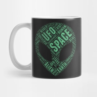 Space UFO Distressed Alien Face Funny Science Abduction product Mug